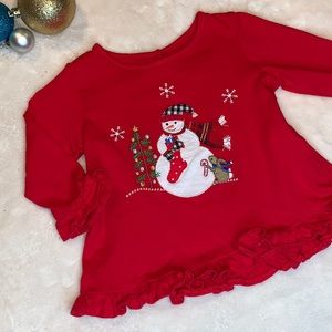 Sophie Rose Red Snowman Swing Top 12M Christmas